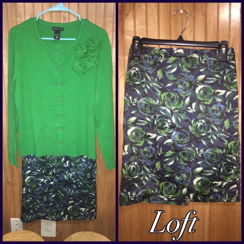 🌺Loft Van Gogh Floral Skirt Sz 0P